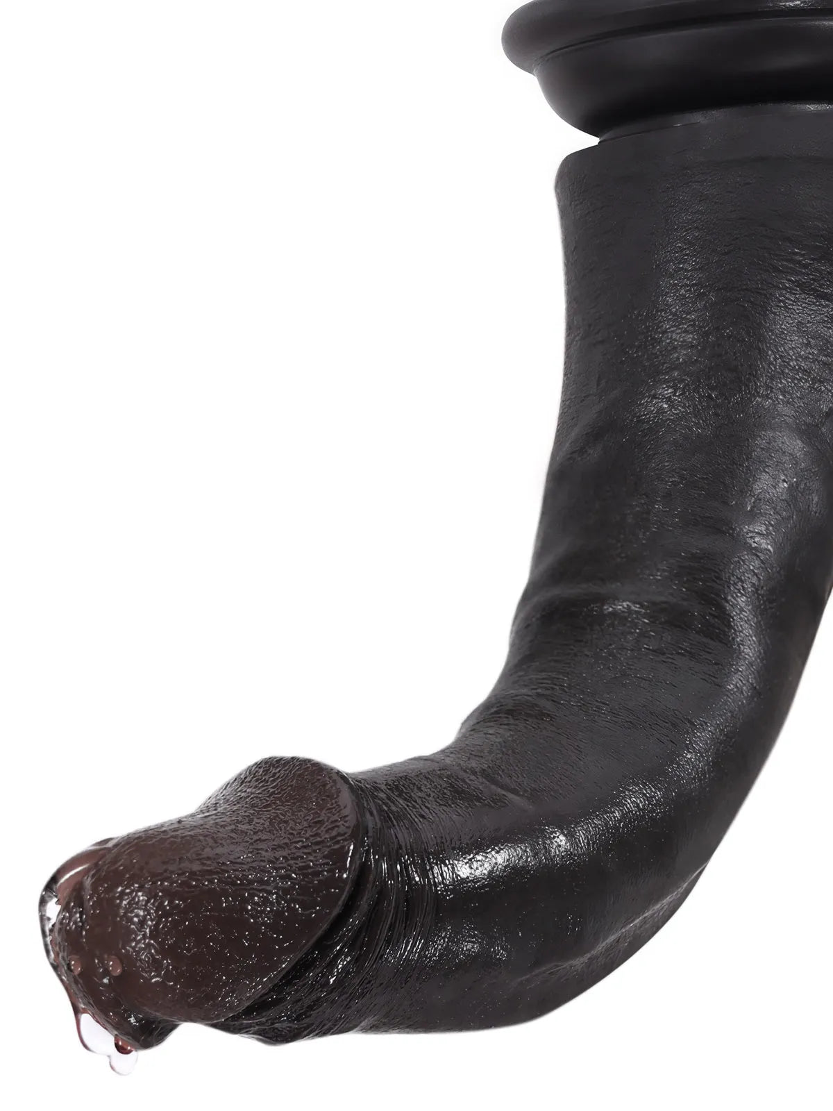 20 cm Realistisk Svart Mjuk & Flexibel Dildo i Silikon med Keel-Design