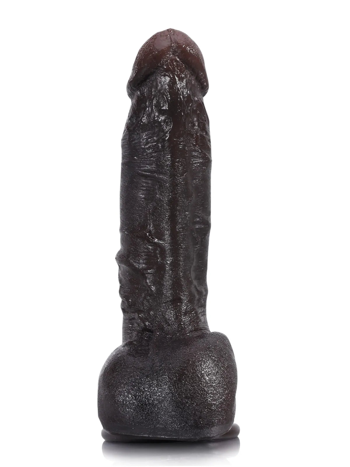 18,5 cm Realistisk Svart Dildo med Sugpropp – Mjuk och Perfekt för Nybörjare