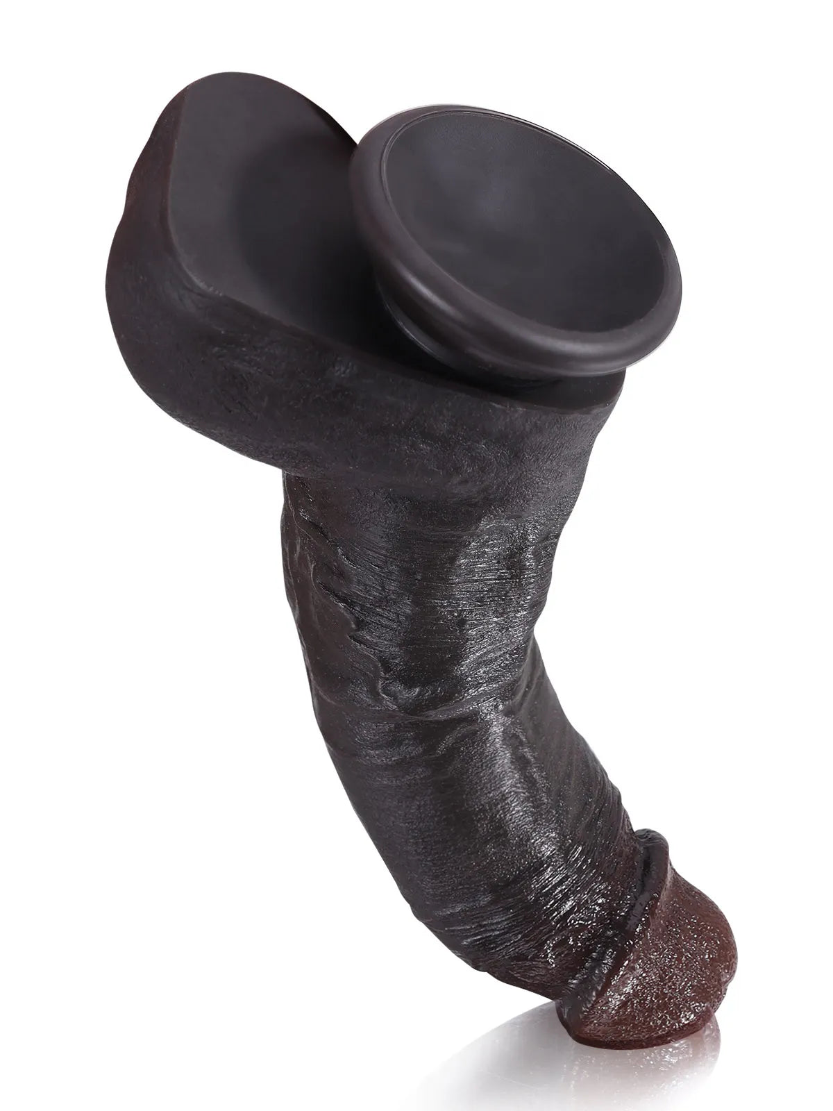18,5 cm Realistisk Svart Dildo med Sugpropp – Mjuk och Perfekt för Nybörjare