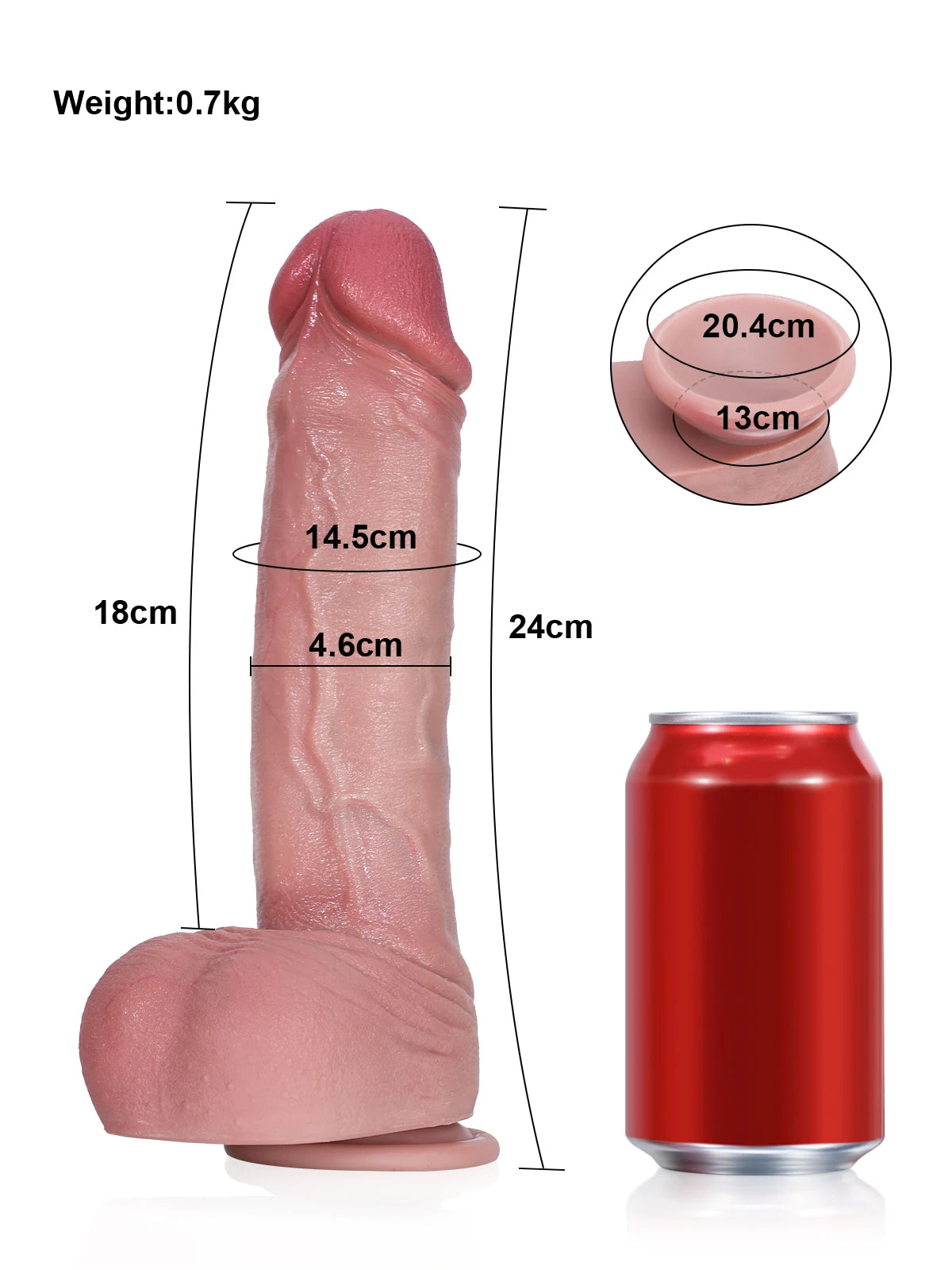 24,5 cm Lång Realistisk Dildo i Hudton med Äkta Hudkänsla