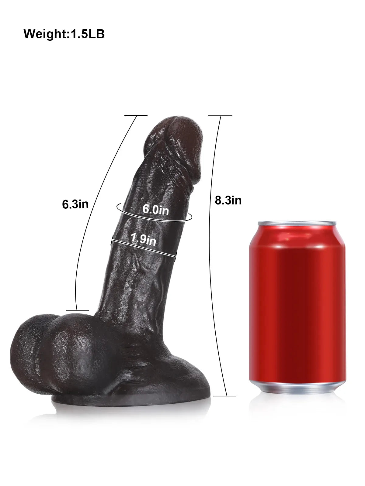 20 cm Realistisk Dildo med Stark Sugpropp och Flexibla Testiklar