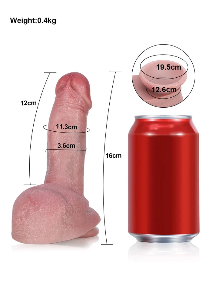 14,5 cm Realistisk Silikondildo med Stora Testiklar - Perfekt för Nybörjare