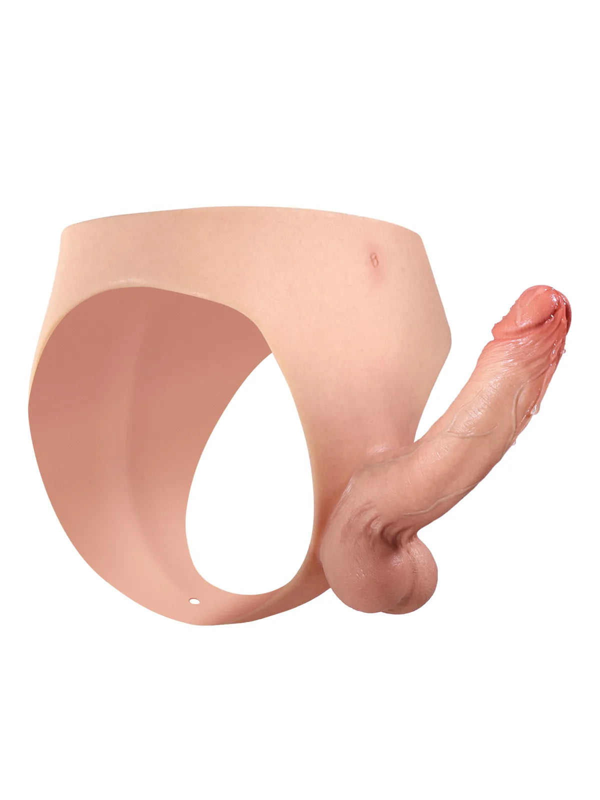 17,5 cm Bärbar Silikon-Strap-On med Mjuka Testiklar & Fast Skaft
