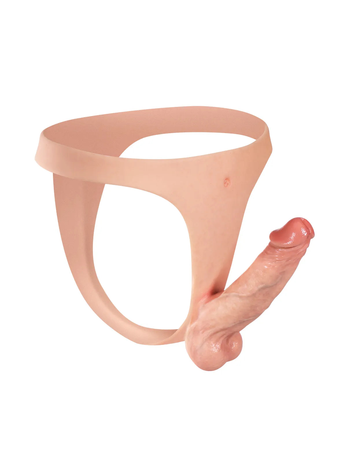 16 cm Lätt Silikon-Strap-On med Smalt Band & Realistisk Känsla