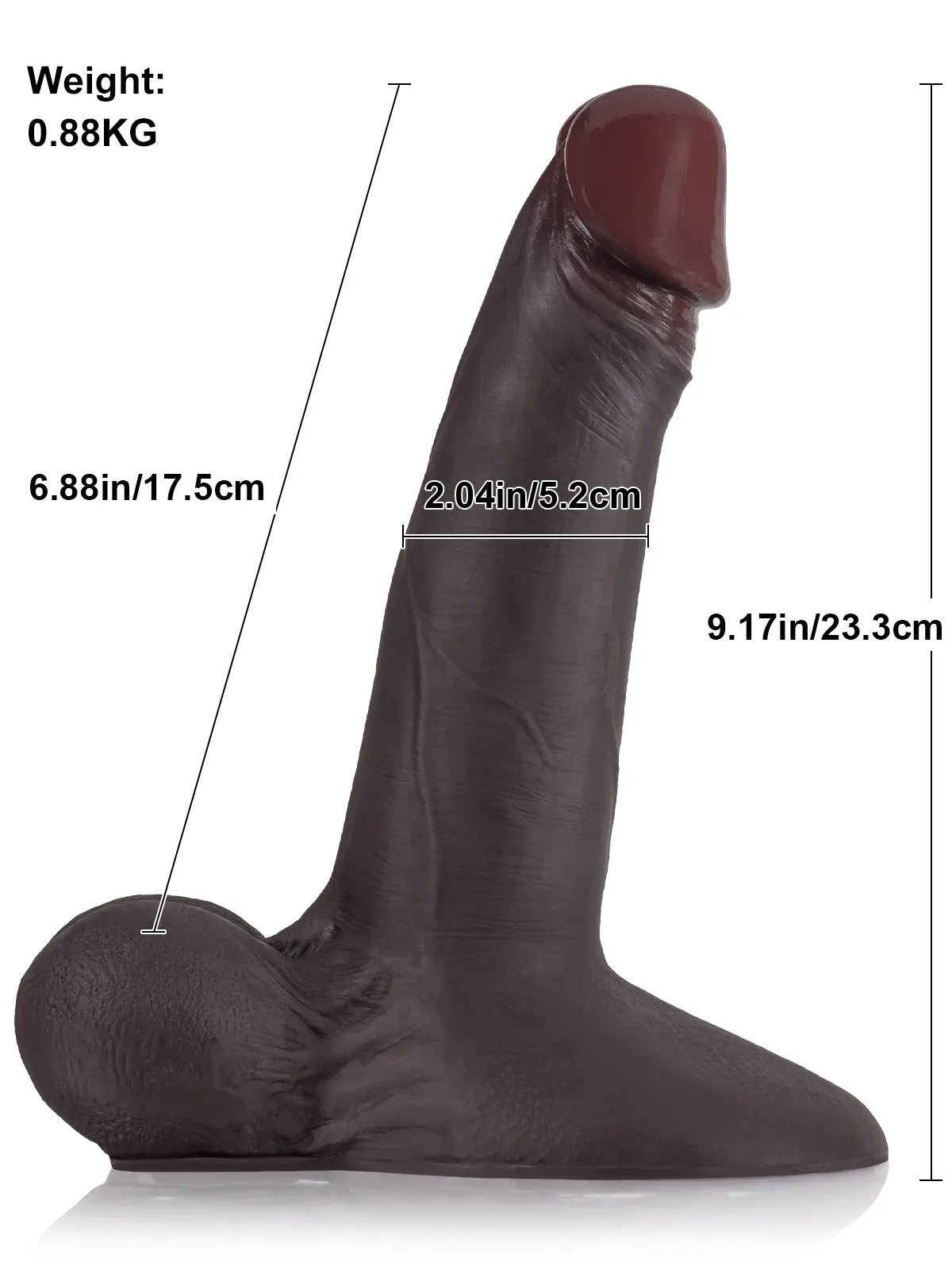 24 cm Sliding Skin Dildo med Rörliga Testiklar - Vac-U-Lock Kompatibel