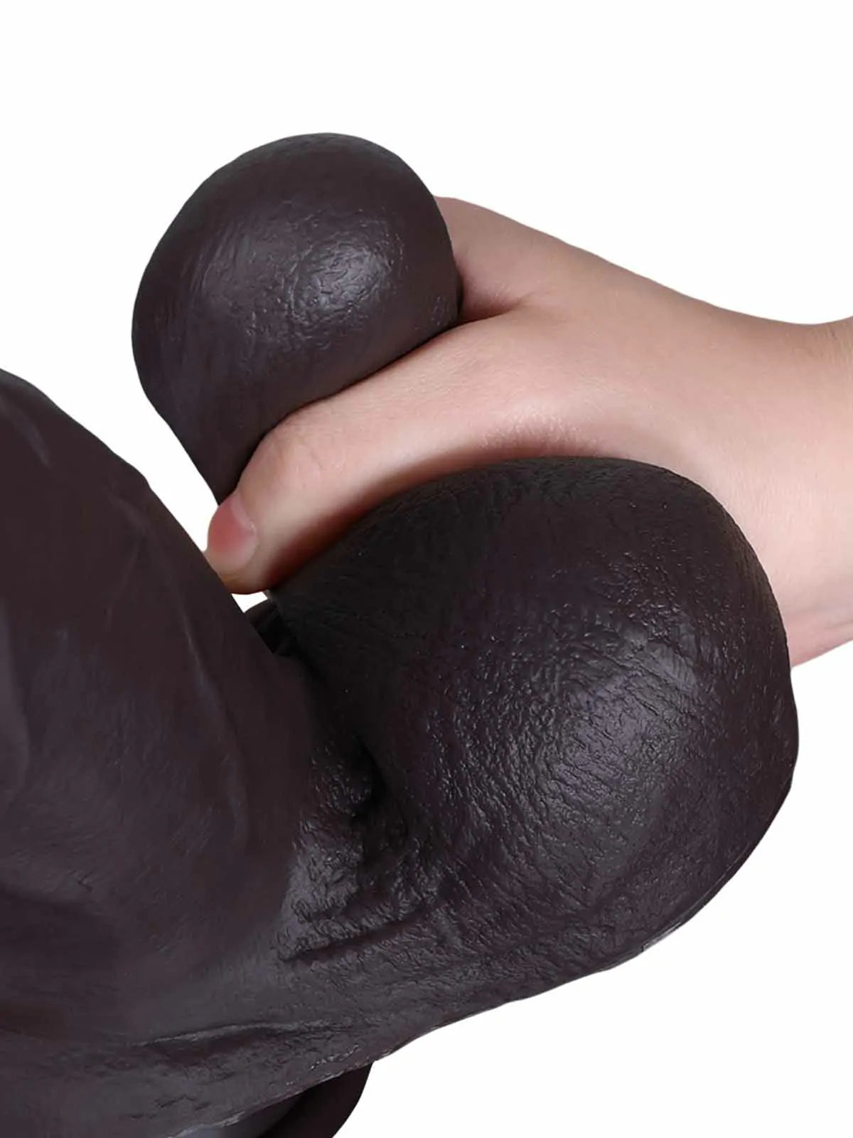 26,5 cm Stor Realistisk Svart Dildo med Glidande Hud & Sugpropp