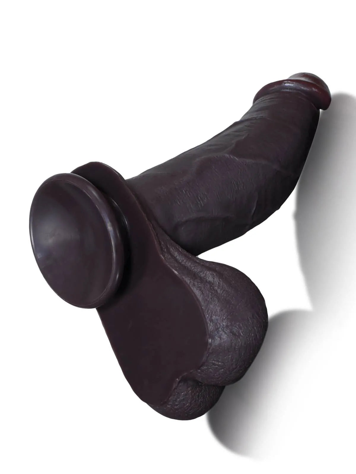 26,5 cm Stor Realistisk Svart Dildo med Glidande Hud & Sugpropp
