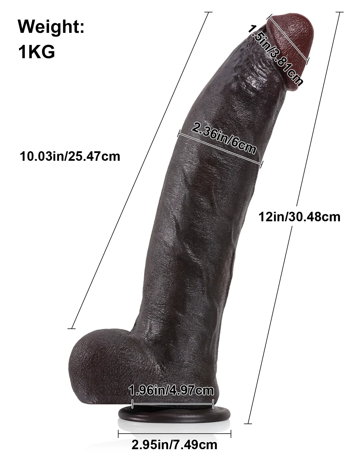 30,9 cm Stor Mjuk Realistisk Dildo med Böjbar Metallkärna