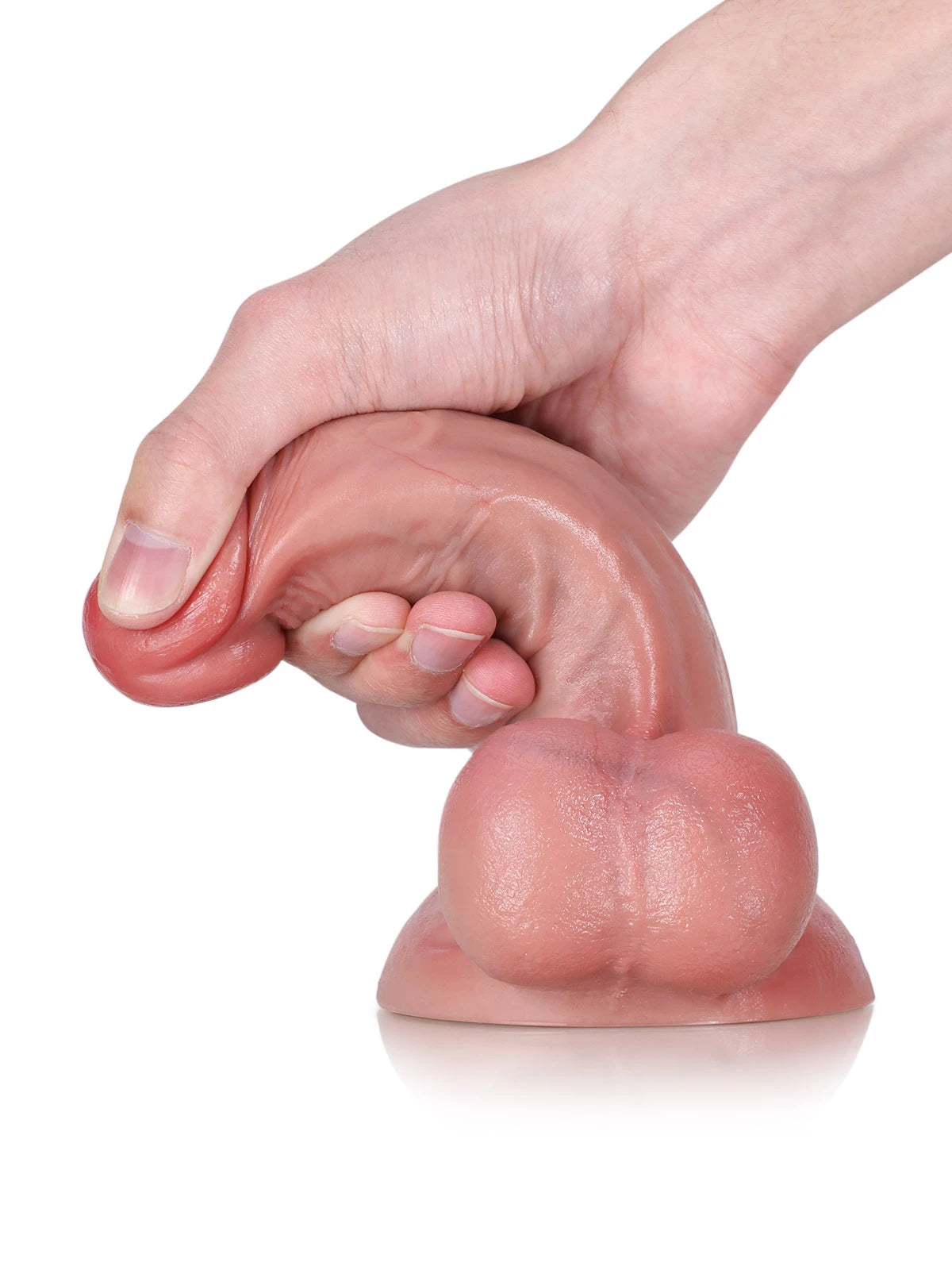15,5 cm Liten realistisk dildo i hudfärgad för nybörjare, mjuk och böjlig