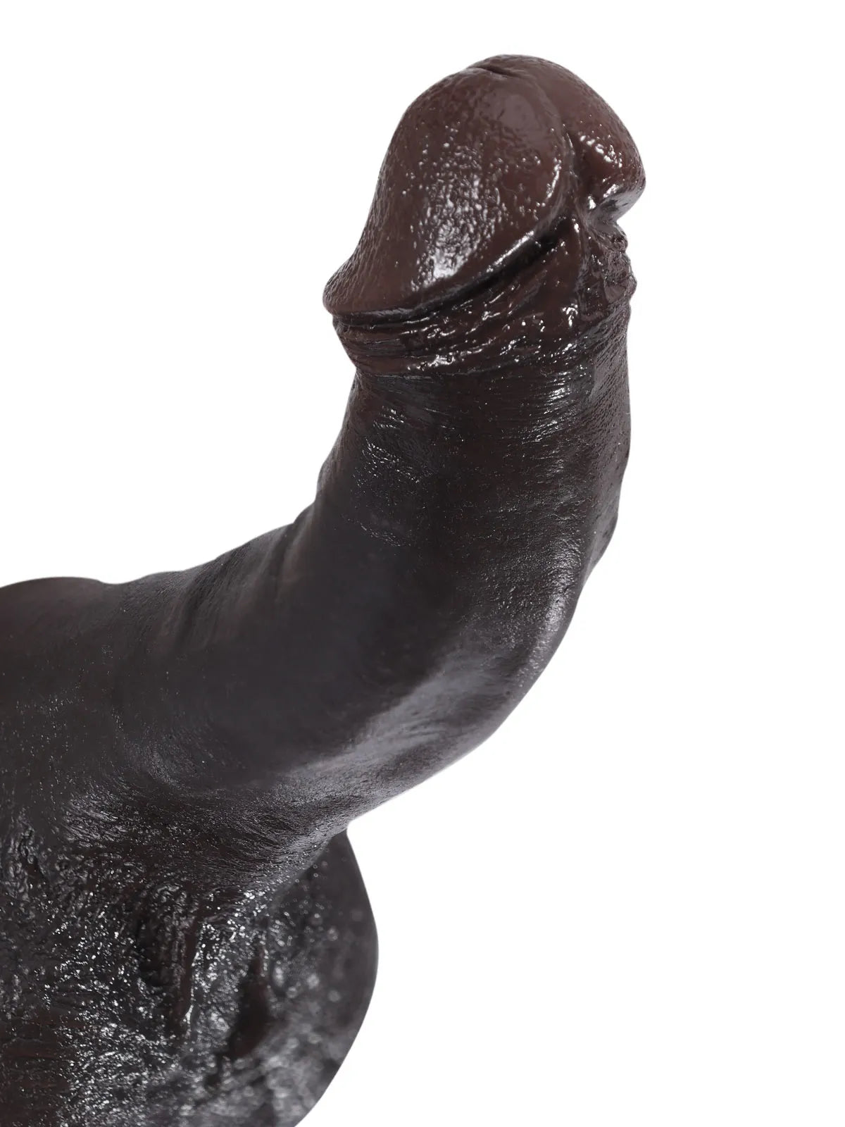 20 cm Realistisk Svart Mjuk & Flexibel Dildo i Silikon med Keel-Design