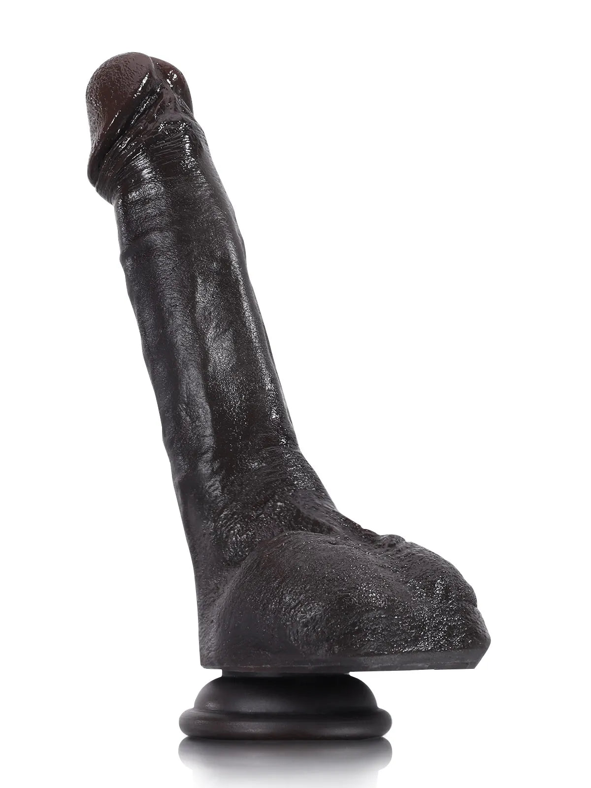 20 cm Realistisk Svart Mjuk & Flexibel Dildo i Silikon med Keel-Design