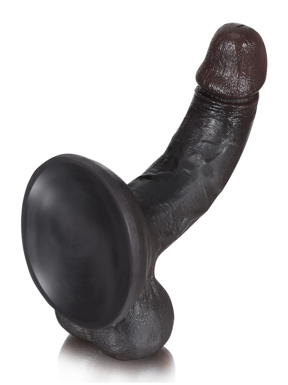 20 cm Realistisk Svart Dildo med Stark Sugpropp och Flexibla Testiklar
