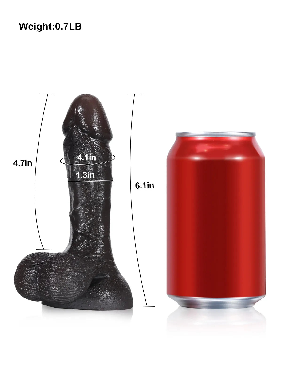 15,8 cm Liten Mjuk Realistisk Svart Dildo med Rörliga Testiklar