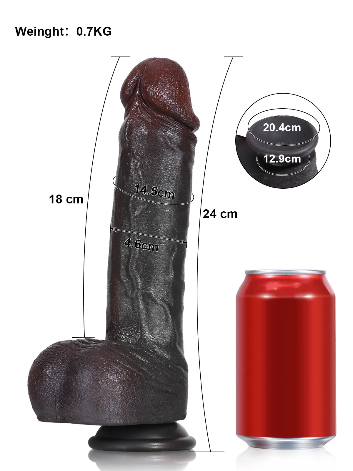 24,5 cm Lång Realistisk Dildo i Hudton med Äkta Hudkänsla