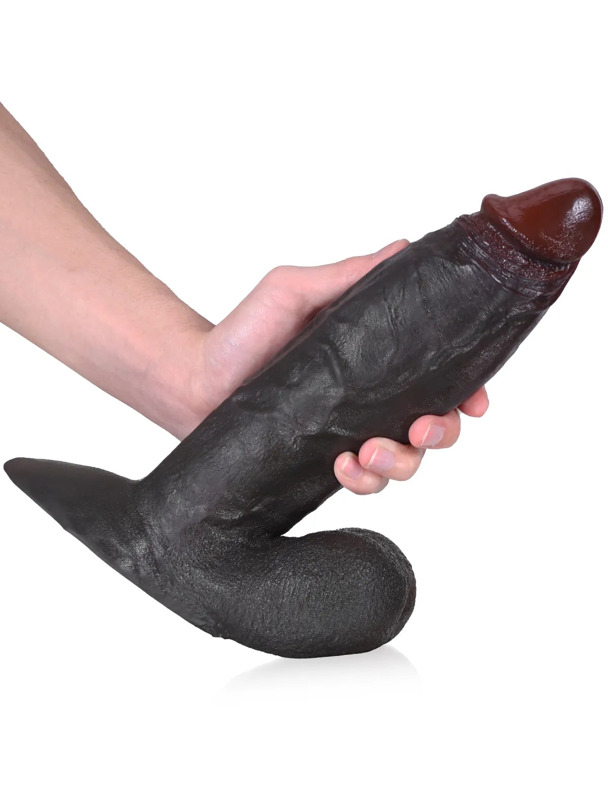 26 cm Stor Tjock Realistisk Dildo med Rörliga Testiklar och Vac-U-Lock-Fäste