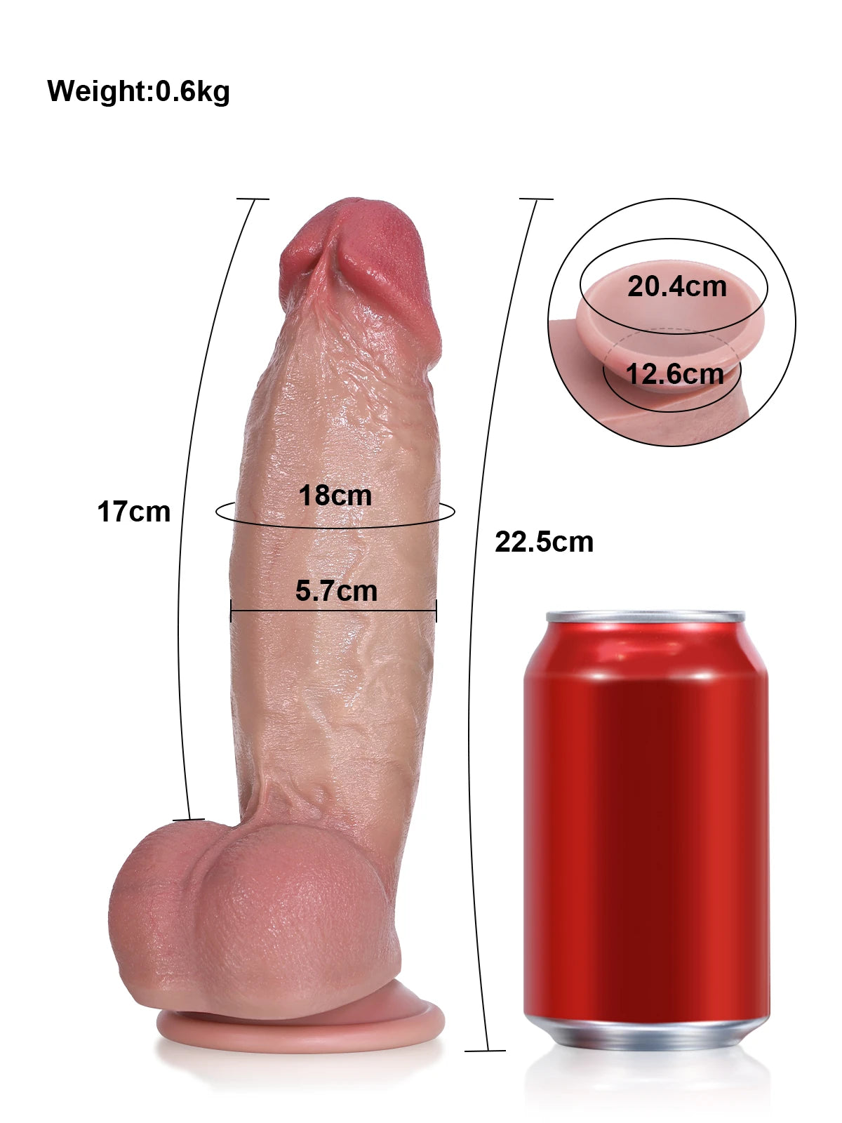 21,8 cm Tjock Realistisk Dildo - Kort, Mjuk och Perfekt för Nybörjare