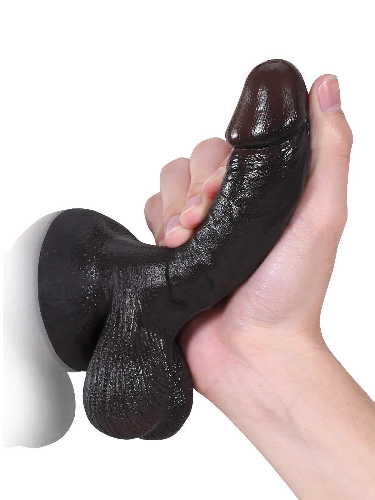 15,8 cm Liten Mjuk Realistisk Dildo i Hudton med Rörliga Testiklar