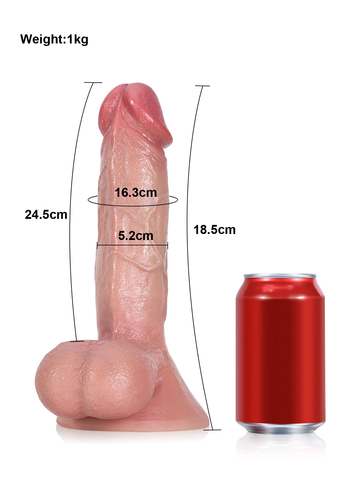 23 cm Realistisk Dildo med Rörliga Testiklar och Böjbar Metallkärna