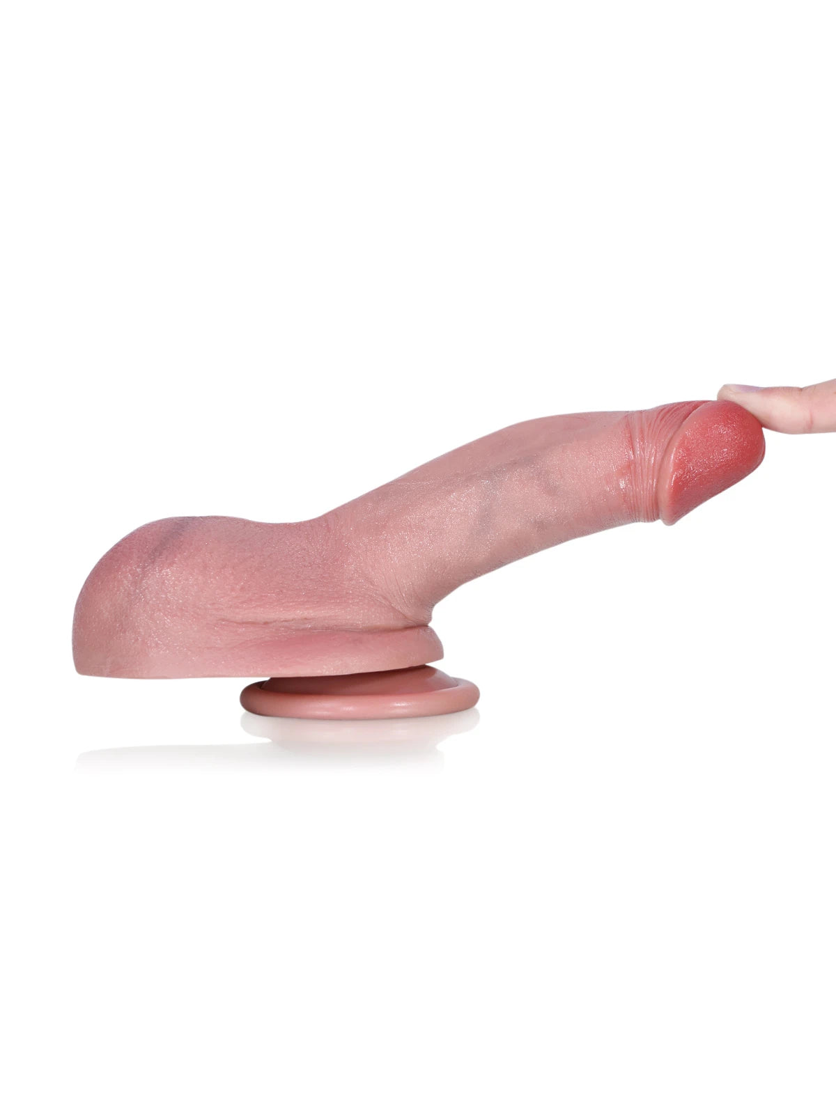 14,5 cm Realistisk Silikondildo med Stora Testiklar - Perfekt för Nybörjare