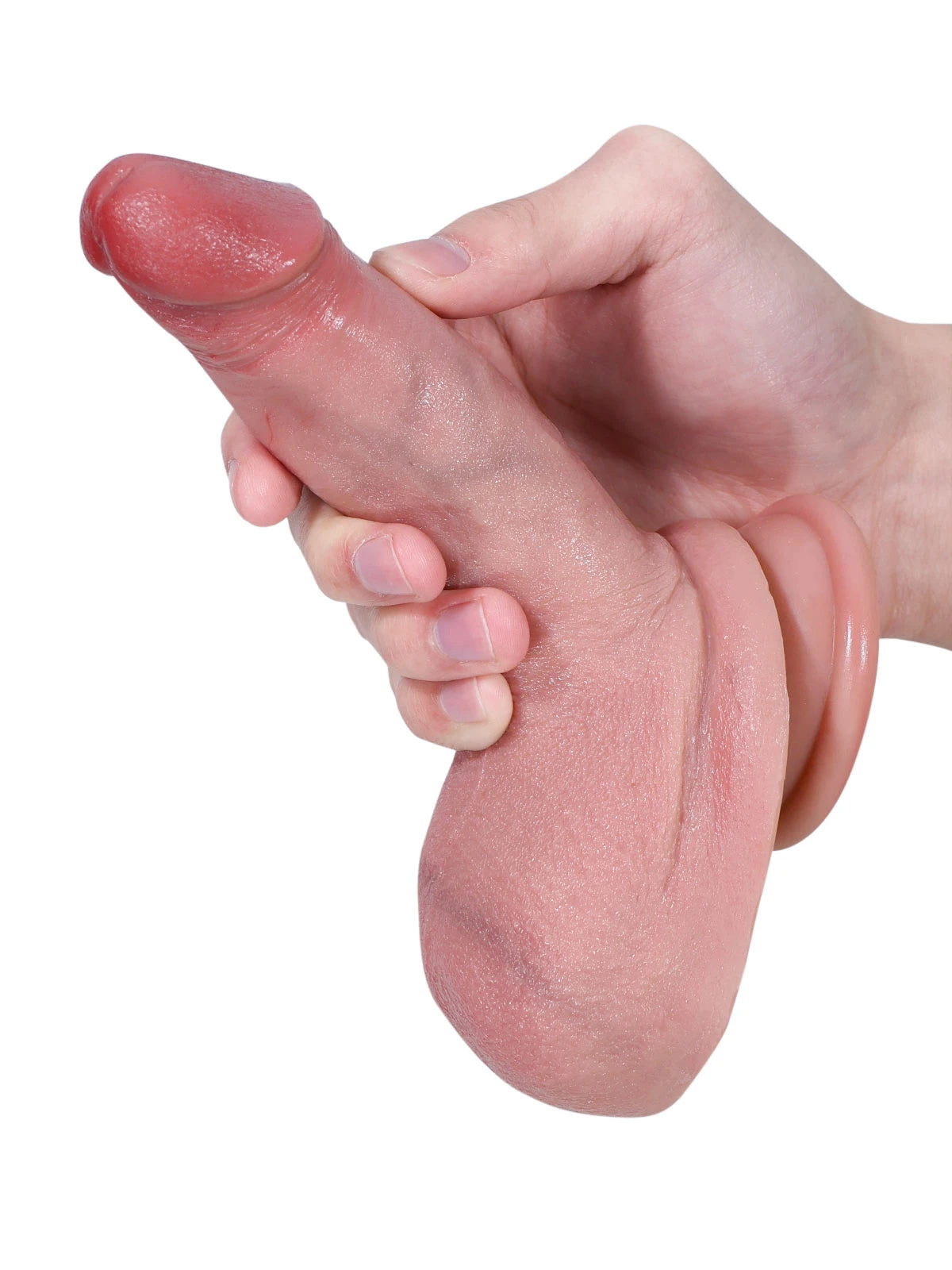 14,5 cm Realistisk Silikondildo med Stora Testiklar - Perfekt för Nybörjare