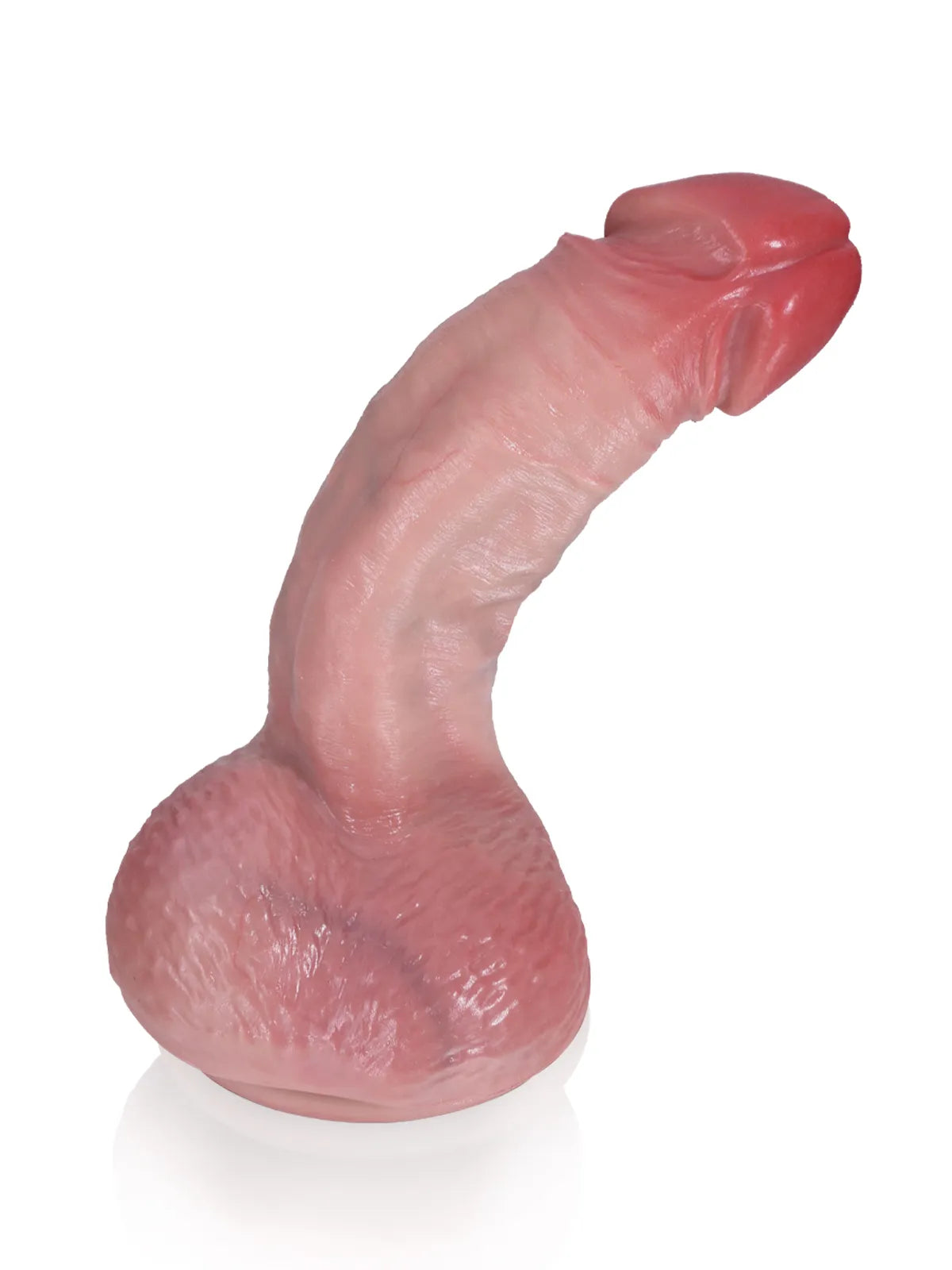 19 cm Realistisk Dildo med Upphöjd Ås och Testiklar - Perfekt för Nybörjare