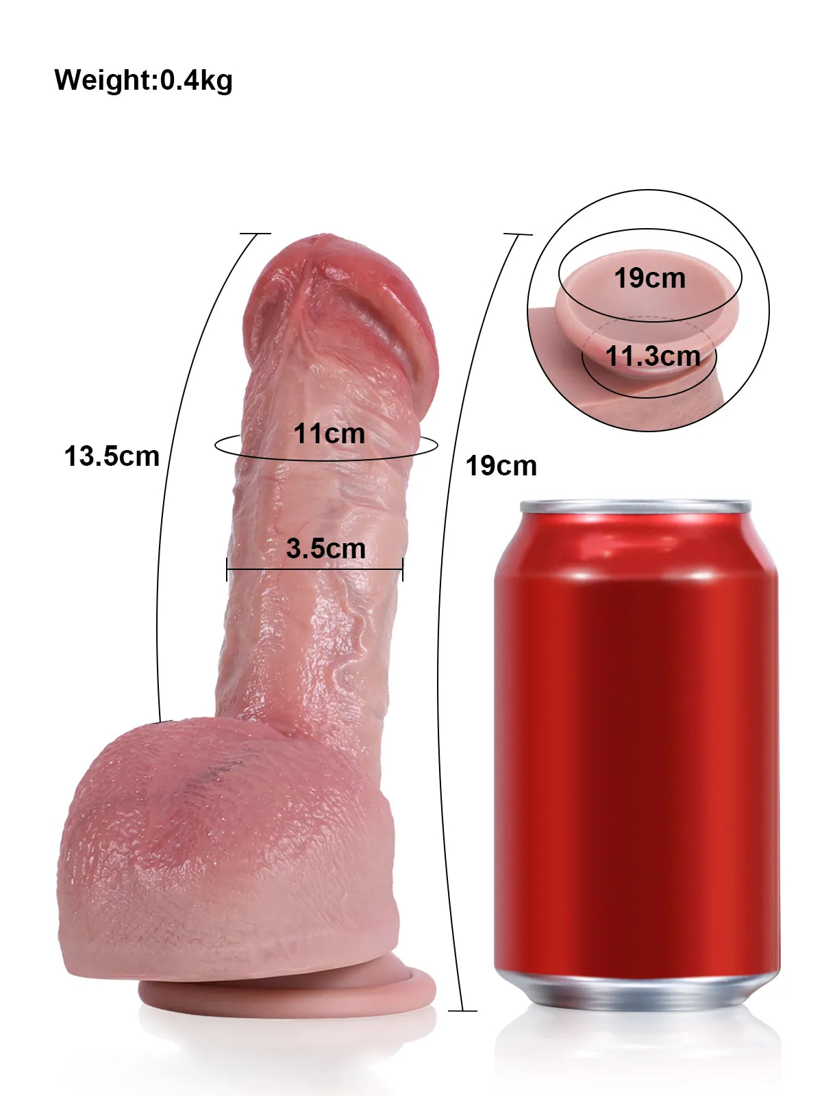 16 cm Realistisk Mjuk Dildo i Hudton med Sugpropp - Perfekt för Nybörjare