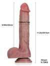 Stötande och vibrerande realistisk dildo i svart med sugpropp