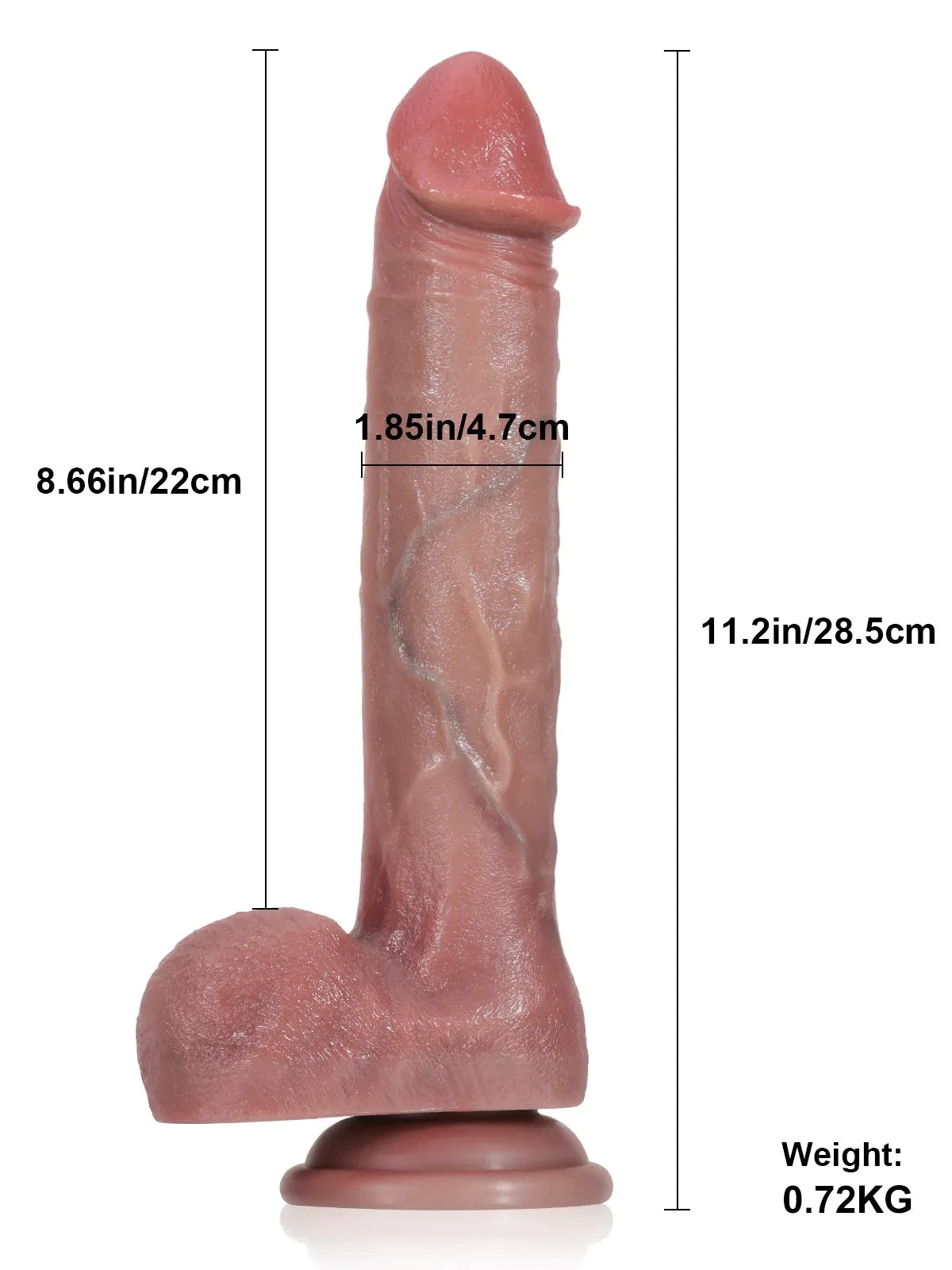 28.5 cm Teleskopisk Vibrerande Realistisk Dildo Med Naturtrogna Ådror