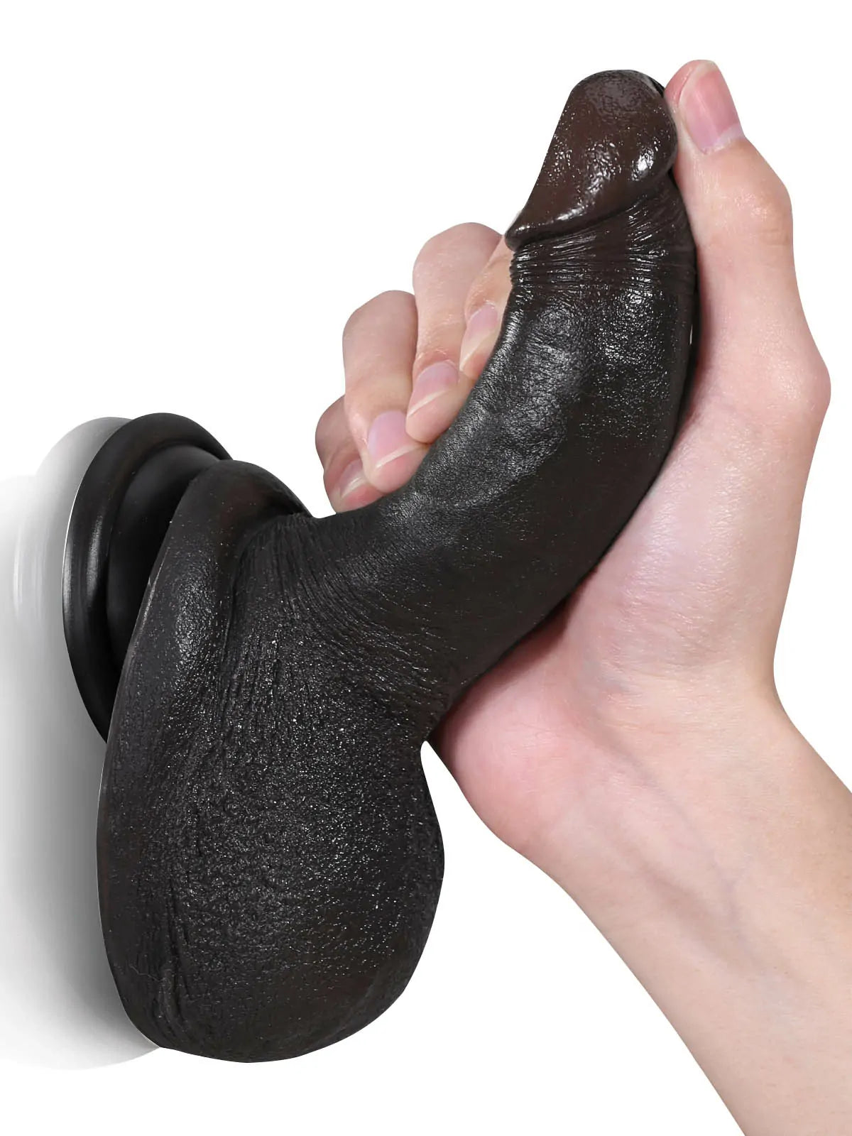 21,5 cm böjd G-punktsdildo med böjbar kärna och räfflad ovansida