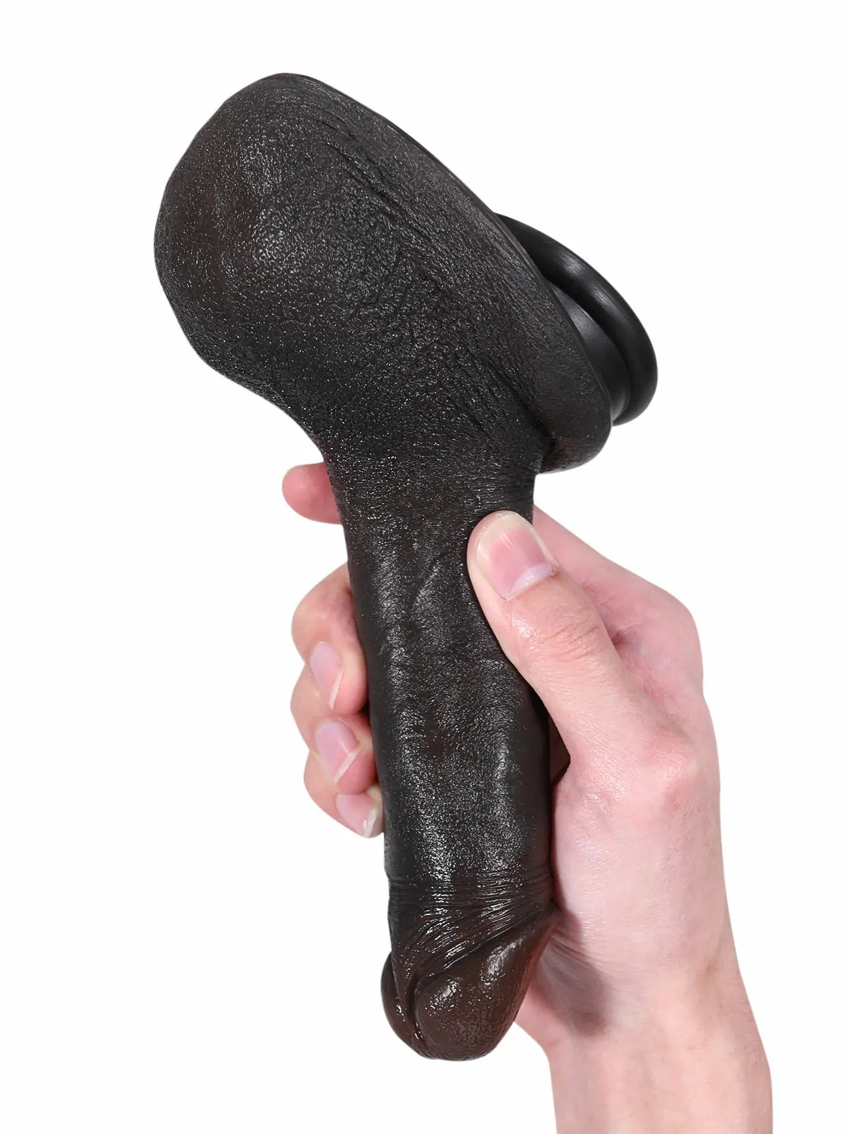 21,5 cm böjd G-punktsdildo med böjbar kärna och räfflad ovansida