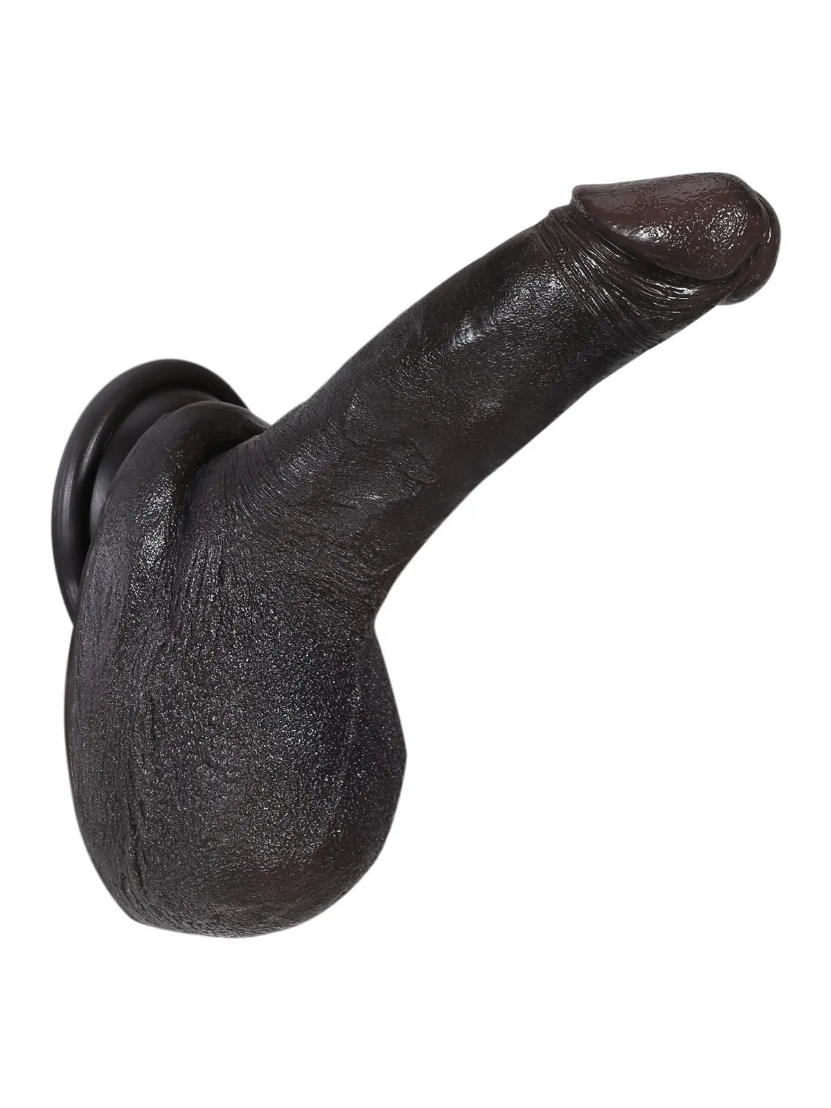 21,5 cm böjd G-punktsdildo med böjbar kärna och räfflad ovansida