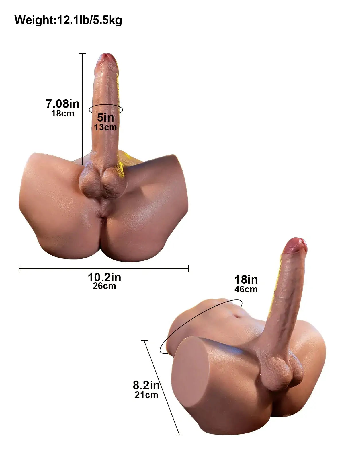 Kane - Flexibel Torso med Penis och Analtunnel - 5,5 kg